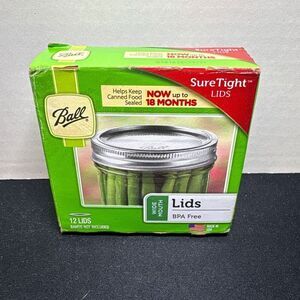 Ball SureTight Wide Mouth 12 Pack BPA Free Made in USA Canning Lids